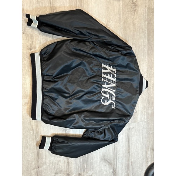 DeLong Los Angeles Kings NHL Jacket Vintage‎ Satin Bomber Full Snap L - Picture 5 of 5